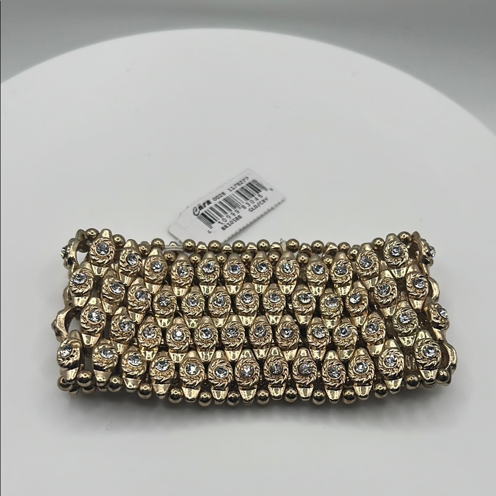 1360. Cara New York Gold Rhinestone Stretch‎ Bracelet